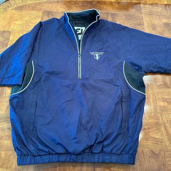 Men's FootJoy DRYJOYS Short Sleeve 1/2 Zip Pullover Rain Shirt - Picture 1 of 3